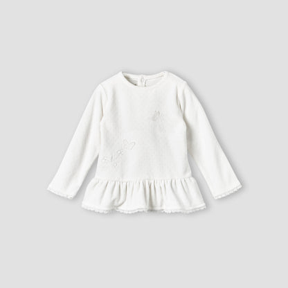 Giggles Round Neck Long Sleeve Pyjama Set with Embroidery