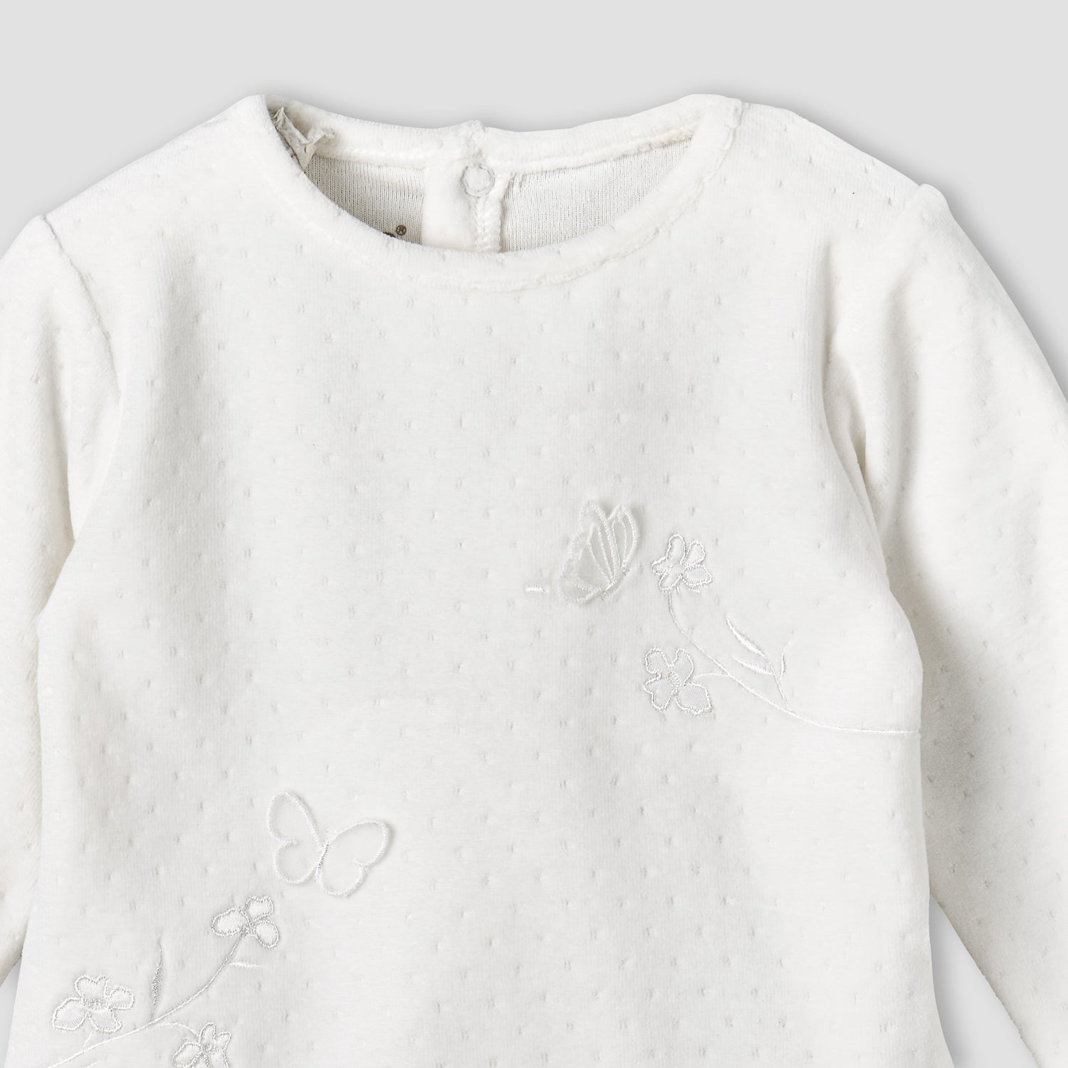 Giggles Round Neck Long Sleeve Pyjama Set with Embroidery