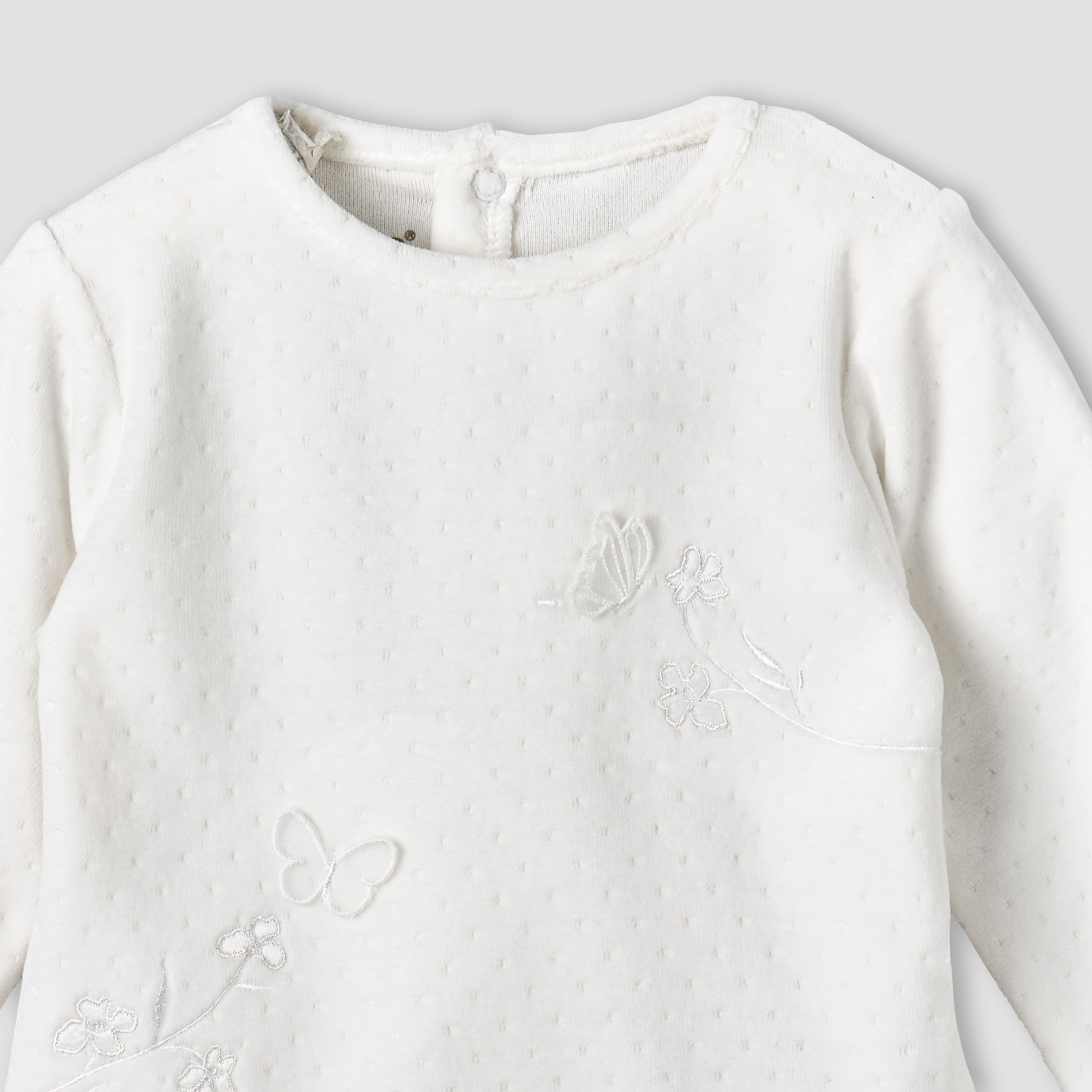 Giggles Round Neck Long Sleeve Pyjama Set with Embroidery
