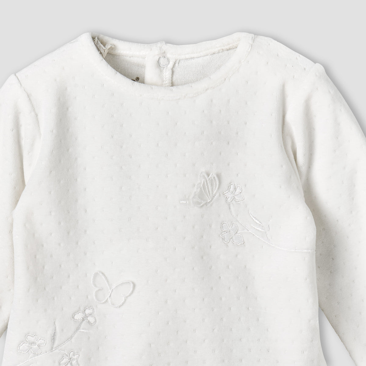 Giggles Round Neck Long Sleeve Pyjama Set with Embroidery