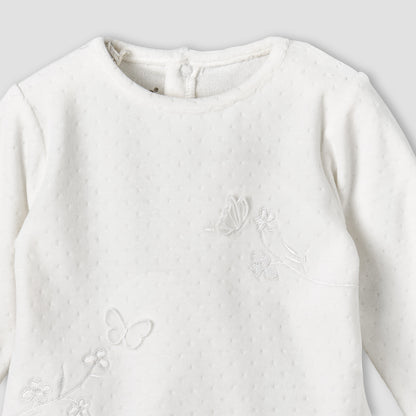 Giggles Round Neck Long Sleeve Pyjama Set with Embroidery