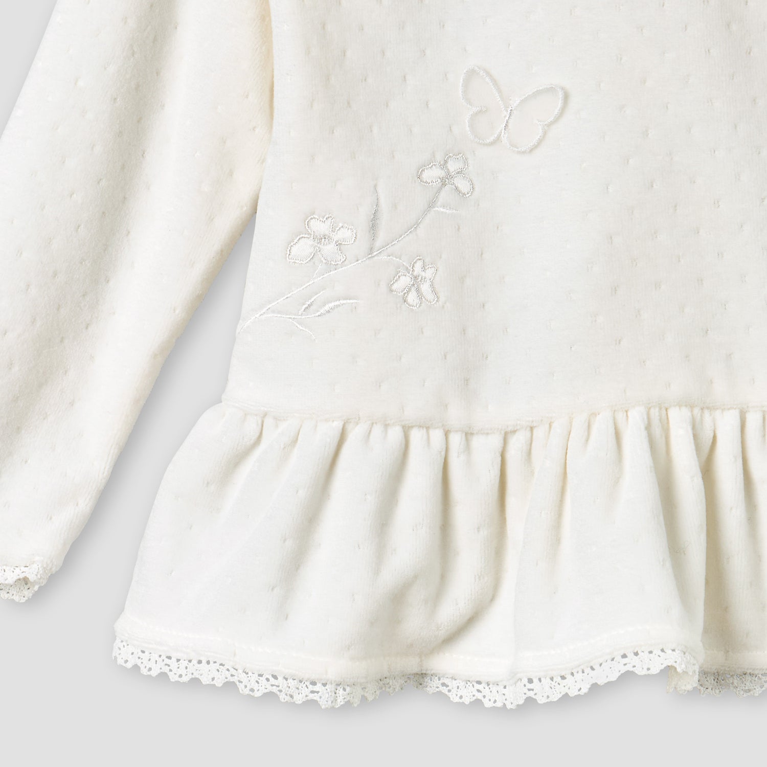 Giggles Round Neck Long Sleeve Pyjama Set with Embroidery