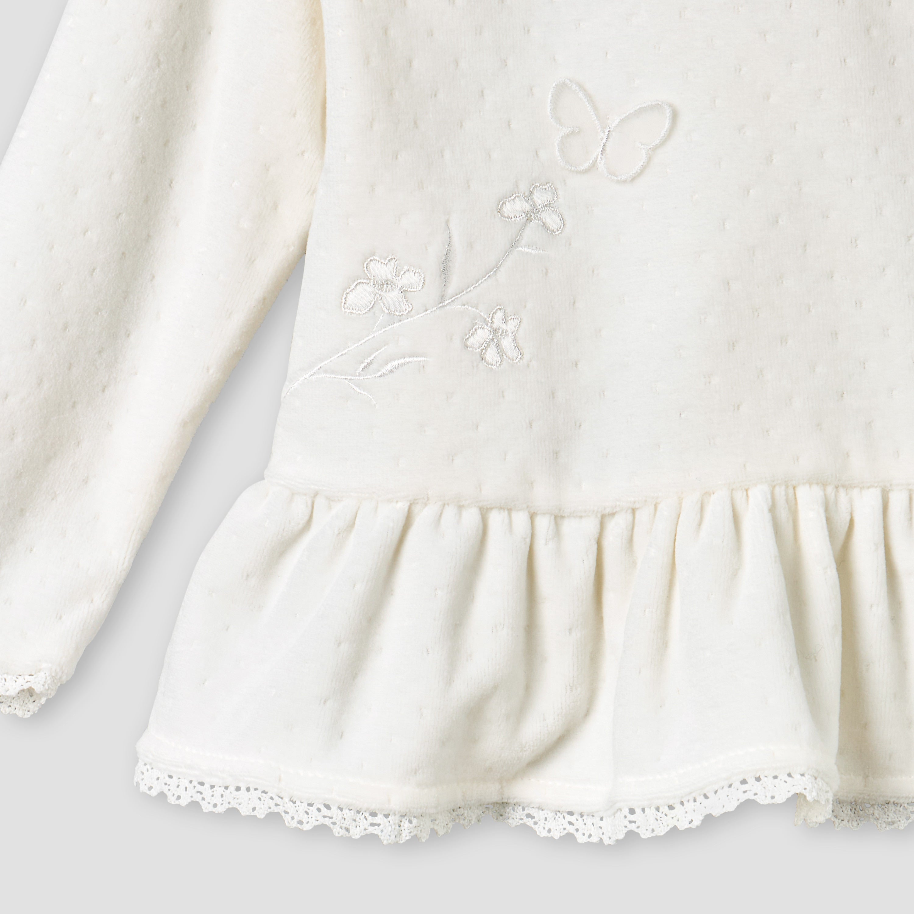Giggles Round Neck Long Sleeve Pyjama Set with Embroidery