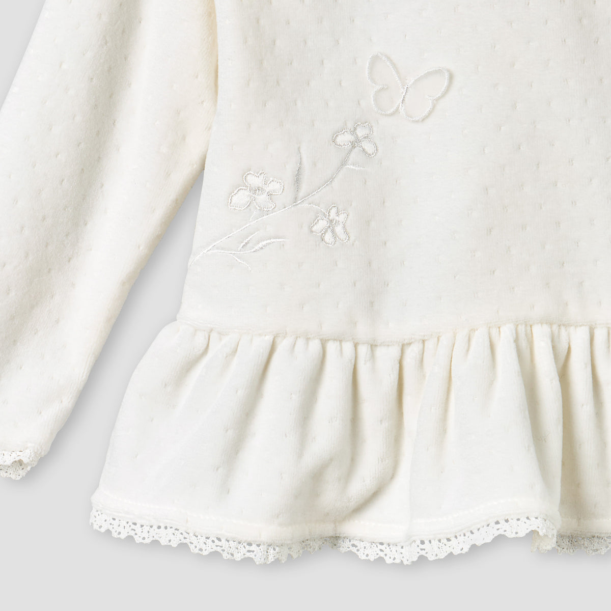 Giggles Round Neck Long Sleeve Pyjama Set with Embroidery