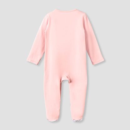 Juniors Cotton Crew Neck Long Sleeves Sleepsuit with Snap Button Closure