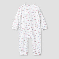 Juniors Cotton Mandarin Collar Long Sleeves Sleepsuit with Snap Button Closure-undefined-image-1