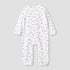 Juniors Cotton Mandarin Collar Long Sleeves Sleepsuit with Snap Button Closure - White / 12-18 mths