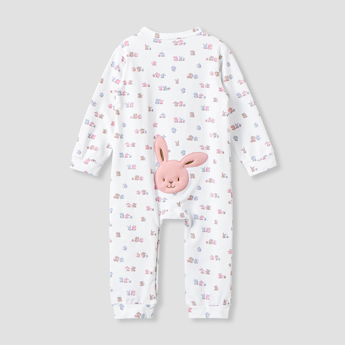 Juniors Cotton Mandarin Collar Long Sleeves Sleepsuit with Snap Button Closure