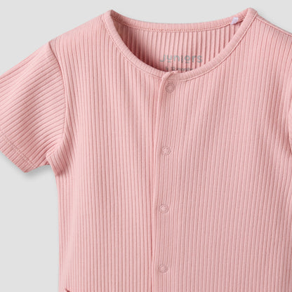 Juniors Round Neck Short Sleeves Romper with Pockets