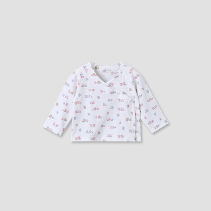 Juniors Cotton V-neck Long Sleeves Pyjama Set with Bear Print