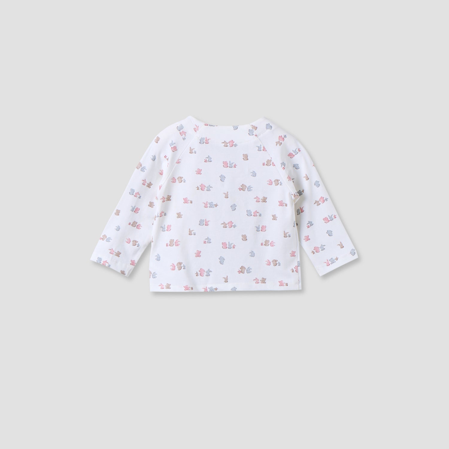Juniors Cotton V-neck Long Sleeves Pyjama Set with Bear Print