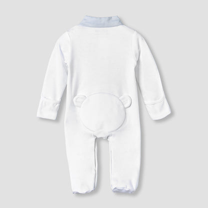 Giggles Cotton Collared Long Sleeves Sleepsuit with Embroidery