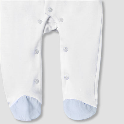 Giggles Cotton Collared Long Sleeves Sleepsuit with Embroidery