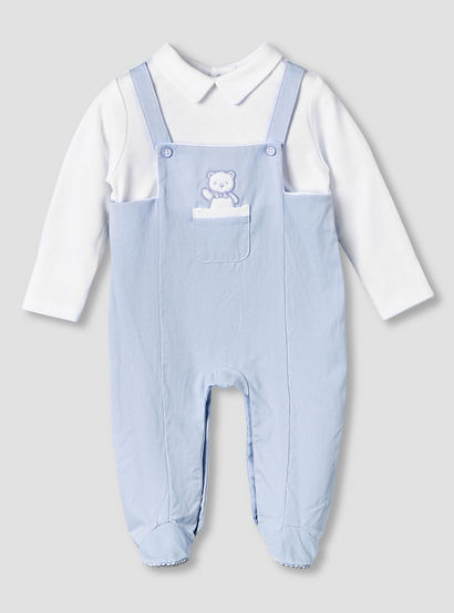 Giggles Cotton Collared Long Sleeves Sleepsuit with Embroidery-baby-boys-clothing-nightwear-sleepsuits-image-1