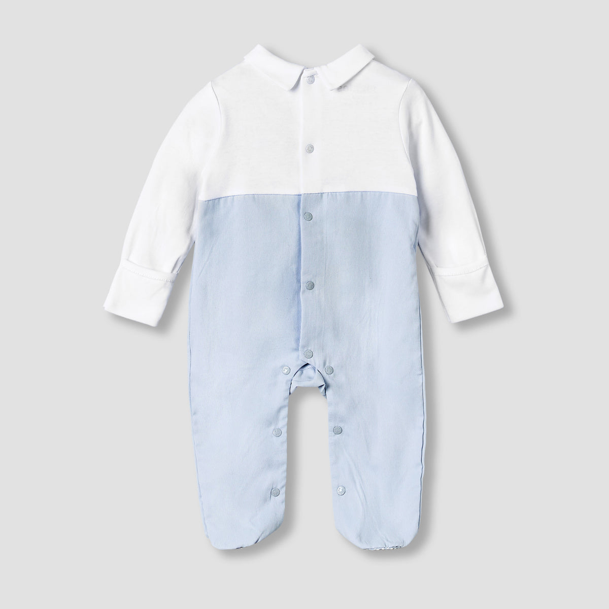Giggles Cotton Collared Long Sleeves Sleepsuit with Embroidery