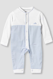 Giggles Cotton Round Neck Long Sleeves Sleepsuit with Pocket Square Detail-undefined-image-1