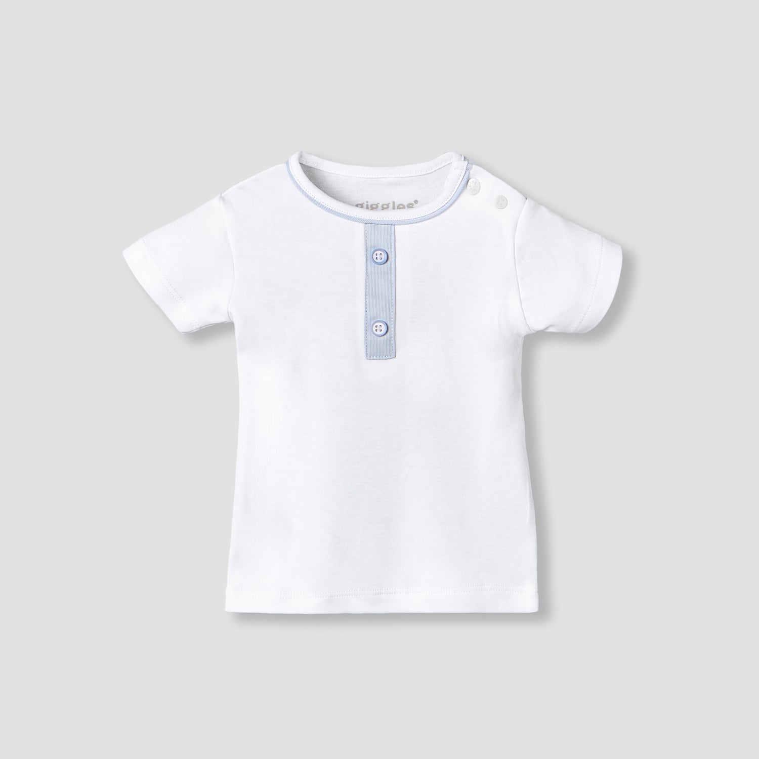 Giggles Crew Neck Short Sleeves T-shirts and Dungaree Set with Stripes