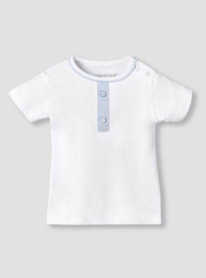 Giggles Crew Neck Short Sleeves T-shirts and Dungaree Set with Stripes-baby-boys-clothing-setsandcoords-image-2