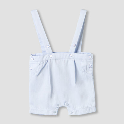 Giggles Crew Neck Short Sleeves T-shirts and Dungaree Set with Stripes