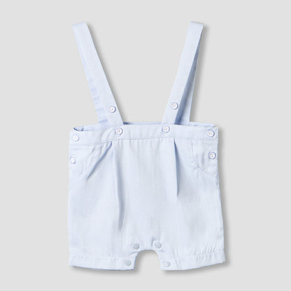 Giggles Crew Neck Short Sleeves T-shirts and Dungaree Set with Stripes
