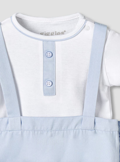 Giggles Crew Neck Short Sleeves T-shirts and Dungaree Set with Stripes-baby-boys-clothing-setsandcoords-image-4