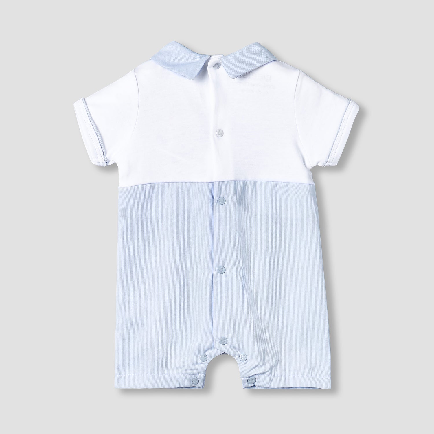 Giggles Collared Short Sleeves Romper with Panelled Design