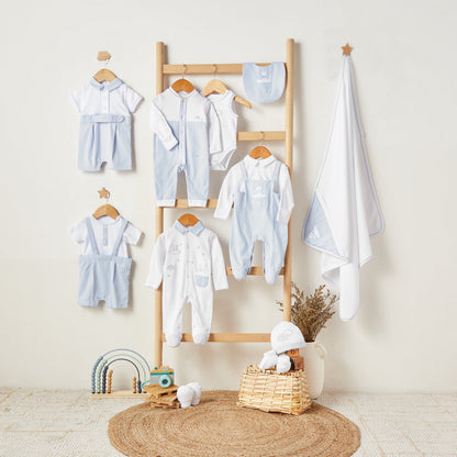 Giggles Collared Short Sleeves Romper with Panelled Design