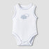 Giggles Round Neck Sleeveless Bodysuit with Snap Button Closure - White / 12-18 mths