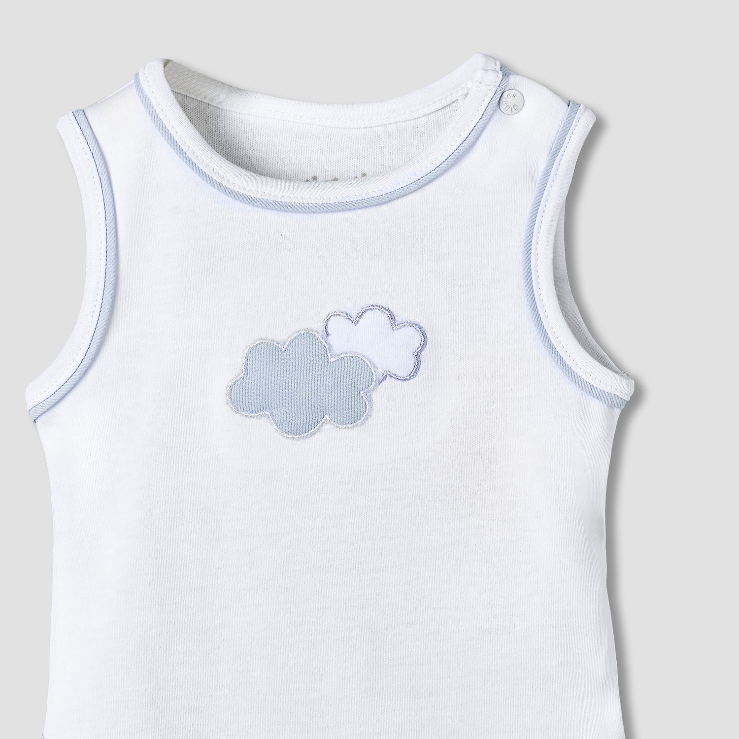 Giggles Round Neck Sleeveless Bodysuit with Snap Button Closure