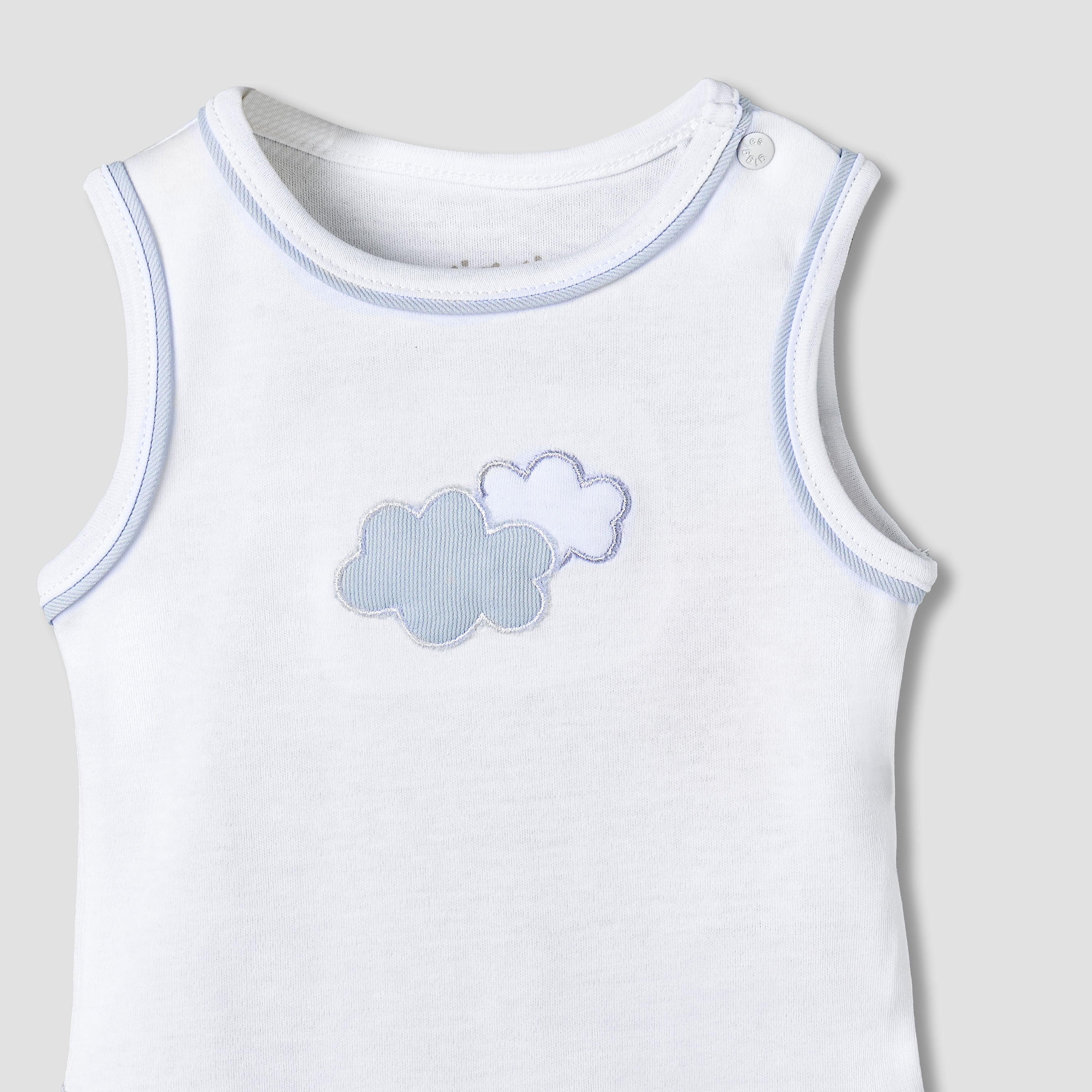 Giggles Round Neck Sleeveless Bodysuit with Snap Button Closure