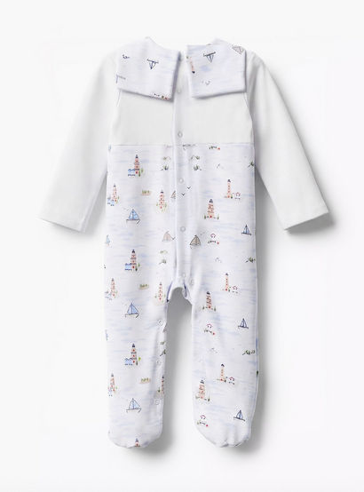 Juniors Cotton Sailor Collar Long Sleeves Sleepsuit with Nautical Print-baby-boys-clothing-nightwear-sleepsuits-image-3