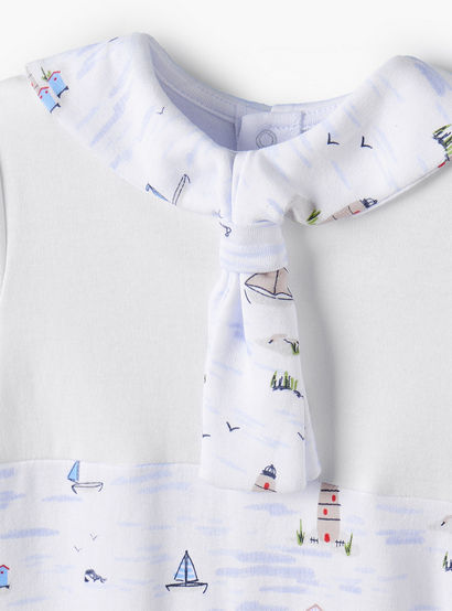 Juniors Cotton Sailor Collar Long Sleeves Sleepsuit with Nautical Print-baby-boys-clothing-nightwear-sleepsuits-image-4