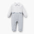 Juniors Cotton Collared Long Sleeves Sleepsuit with Stripes - Blue / 12-18 mths