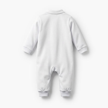 Juniors Cotton Collared Long Sleeves Sleepsuit with Stripes