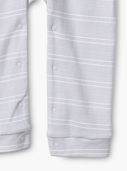 Juniors Cotton Collared Long Sleeves Sleepsuit with Stripes-baby-boys-clothing-nightwear-sleepsuits-image-5