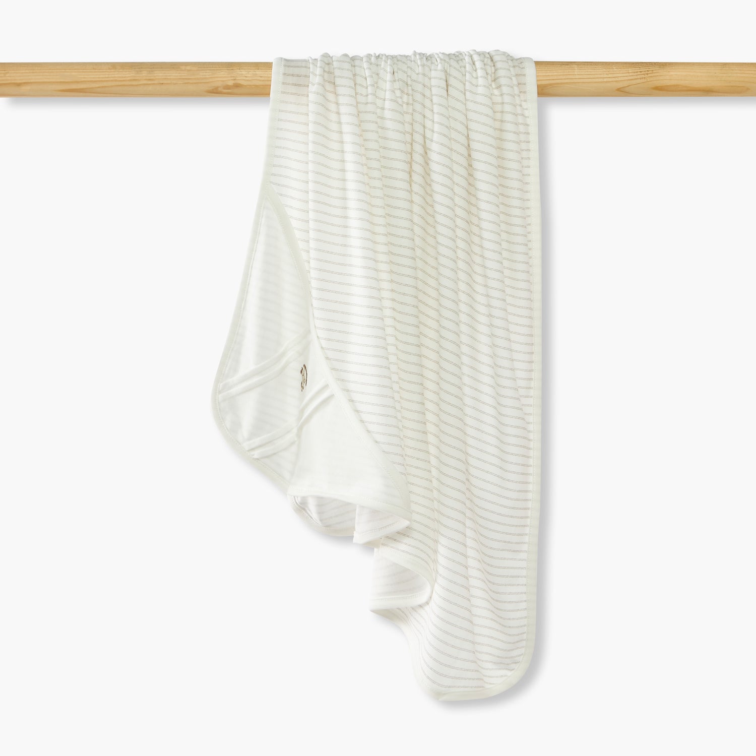 Giggles Striped Hooded Receiving Blanket - Beige / 0-6 mths