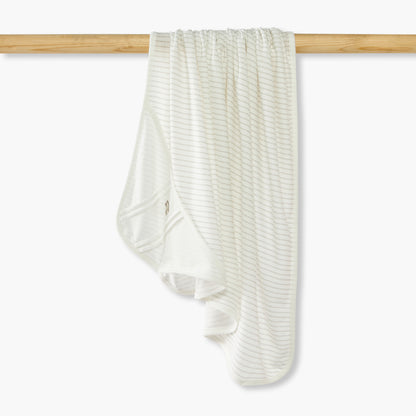 Giggles Striped Hooded Receiving Blanket