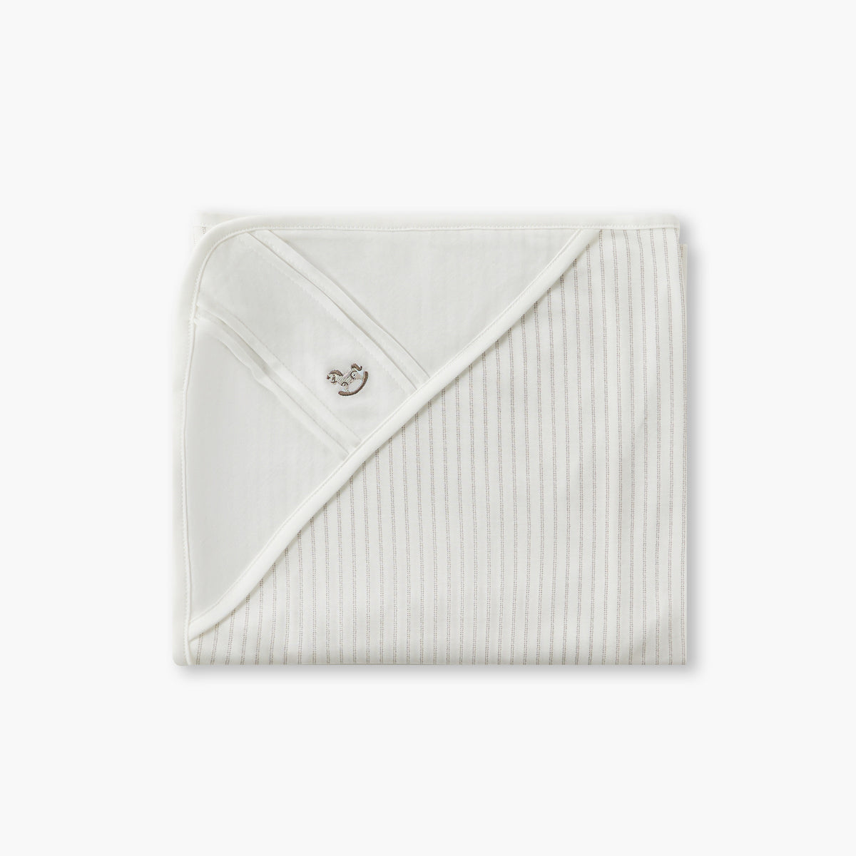 Giggles Striped Hooded Receiving Blanket