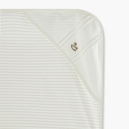 Giggles Striped Hooded Receiving Blanket