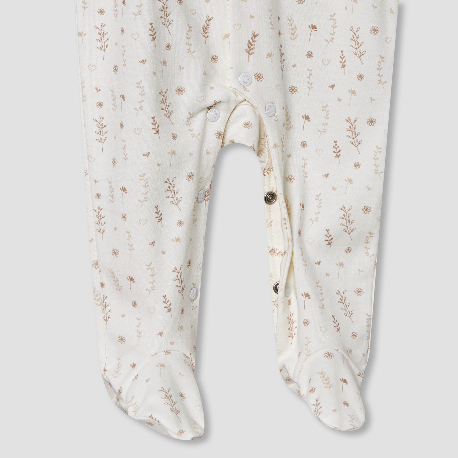 Giggles Supima Cotton Peter Pan Collar Long Sleeves Sleepsuit with Floral Print