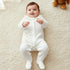 Giggles Supima Cotton Collar Long Sleeves Sleepsuit with Floral Embroidery - Cream / 9-12 mths
