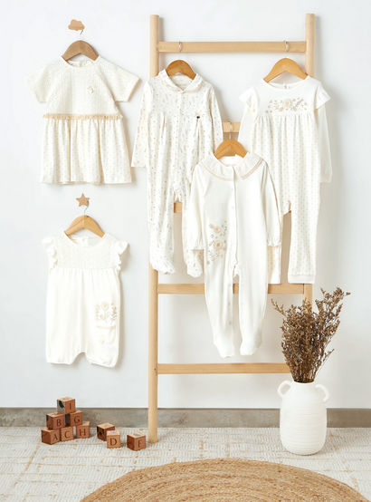 Giggles Supima Cotton Collar Long Sleeves Sleepsuit with Floral Embroidery-baby-girls-clothing-nightwear-sleepsuits-image-6