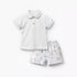 Juniors Cotton Collared Short Sleeves T-shirt and Shorts Set with Nautical Print - White / 12-18 mths