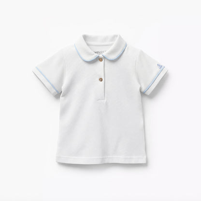 Juniors Cotton Collared Short Sleeves T-shirt and Shorts Set with Nautical Print
