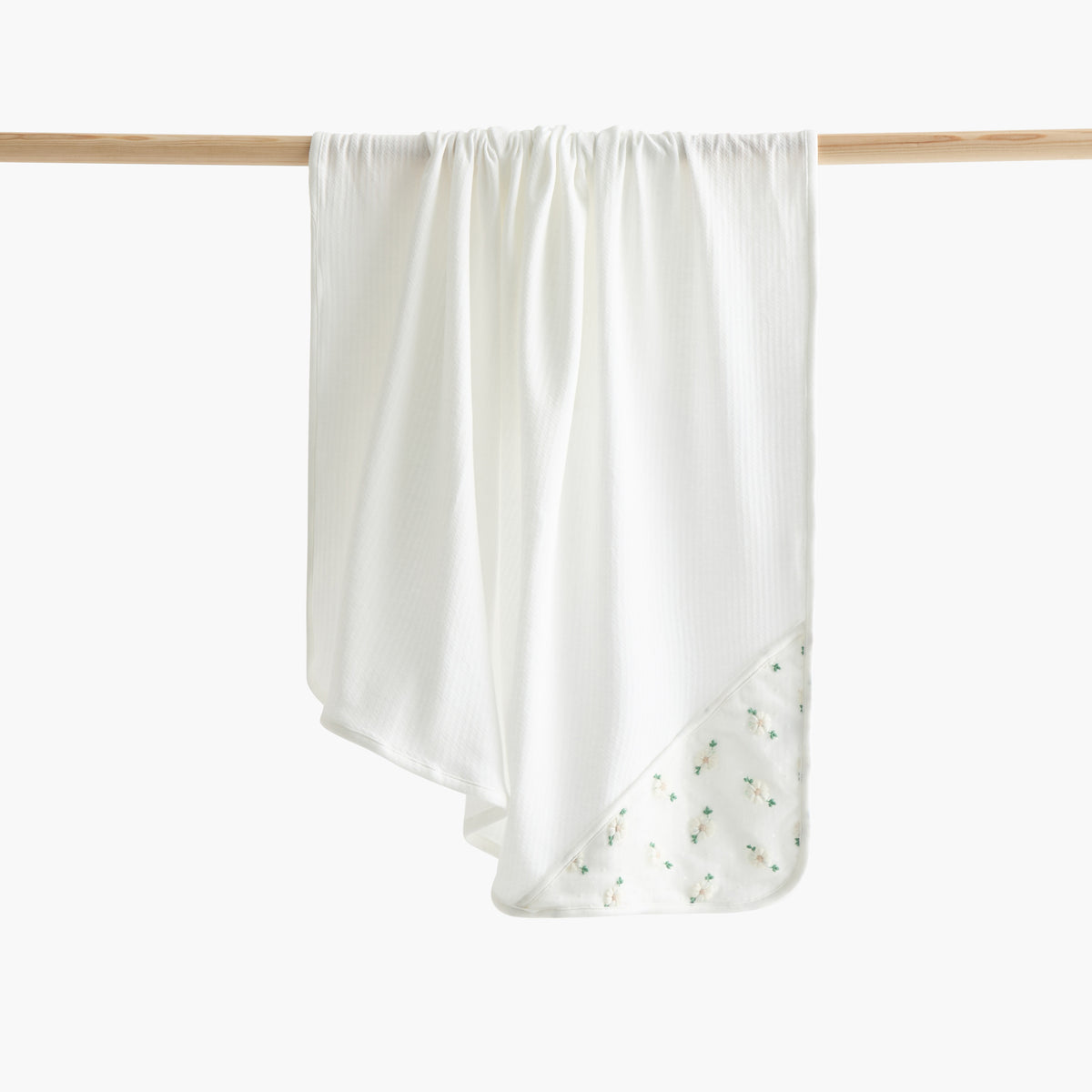 Giggles Floral Embroidered Receiving Blanket - 70x70 cm