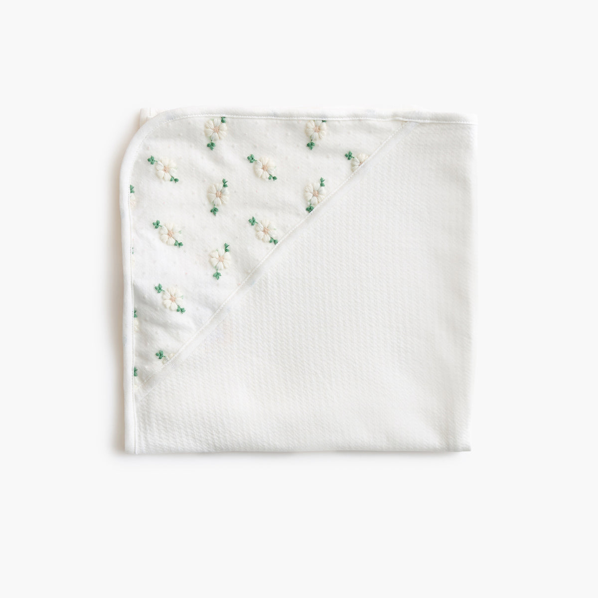 Giggles Floral Embroidered Receiving Blanket - 70x70 cm