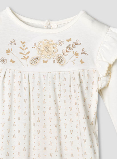 Giggles Cotton Round Neck Long Sleeves Sleepsuit with Floral Embroidery-baby-girls-clothing-nightwear-sleepsuits-image-3