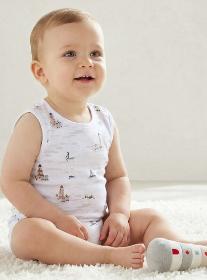 Juniors Round Neck Sleeveless Bodysuit with Snap Button Closure-baby-boys-clothing-bodysuits-image-1
