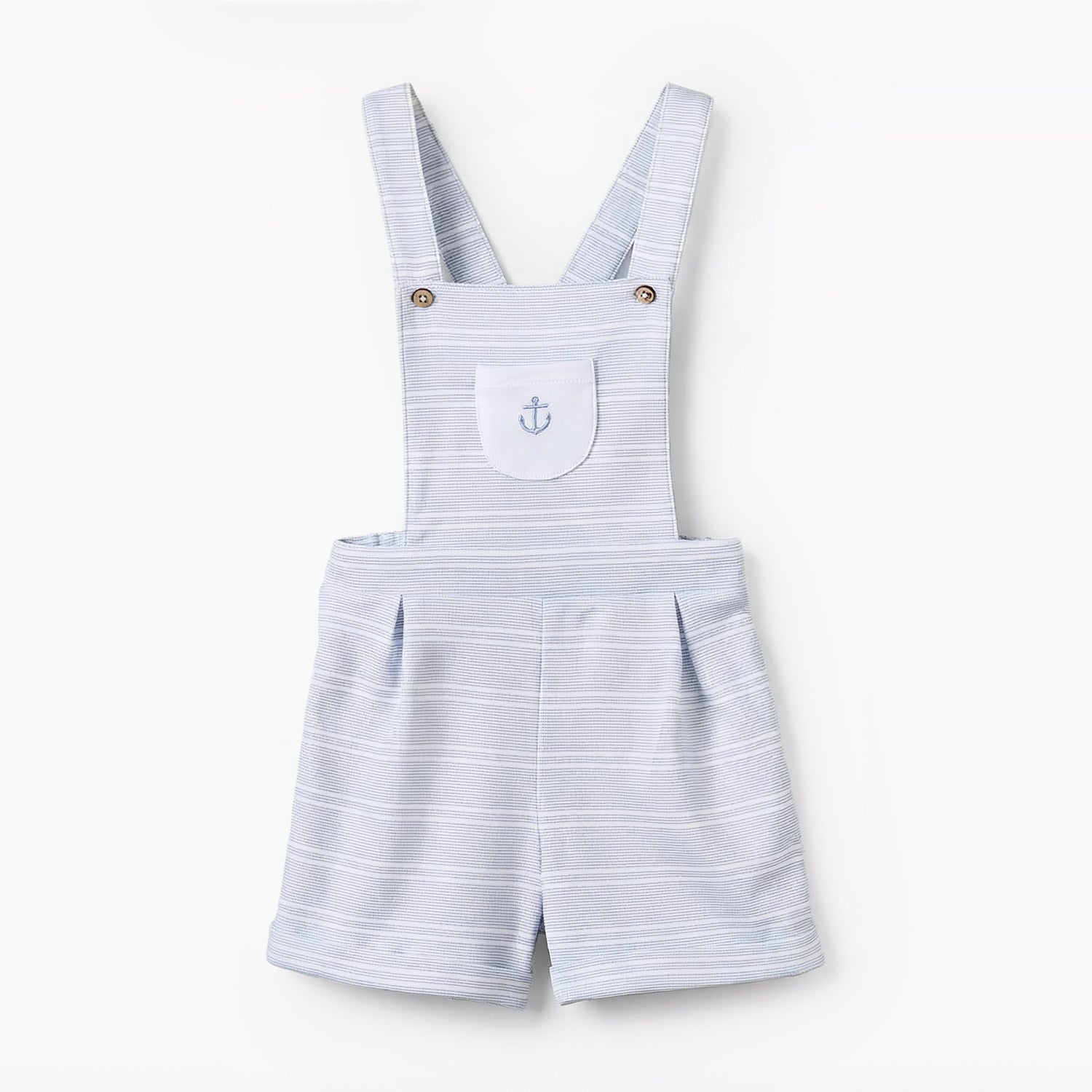 Juniors Round Neck Short Sleeves T-shirt and Dungaree Set with Stripes
