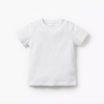 Juniors Round Neck Short Sleeves T-shirt and Dungaree Set with Stripes